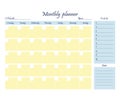Business organizer. Weekly to-do month template. A sheet of paper